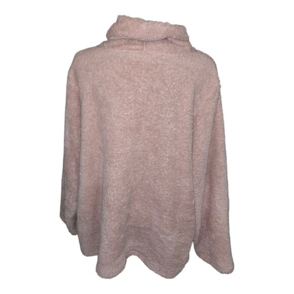 Soft Surrounding Mauve Cozy Pink Fleece Cardigan Teddy Jacket Plus Size 1X - Picture 4 of 8